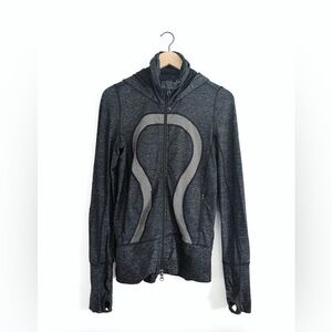 Lululemon Stride Jacket II Black Heathered Coal / Grey - Size 6